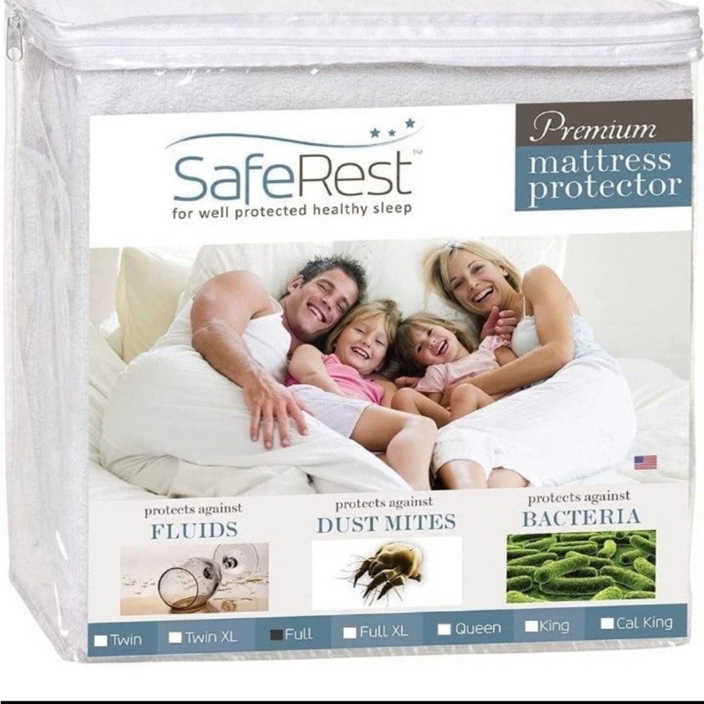SafeRest Full Premium Waterproof Cotton Terry Protector